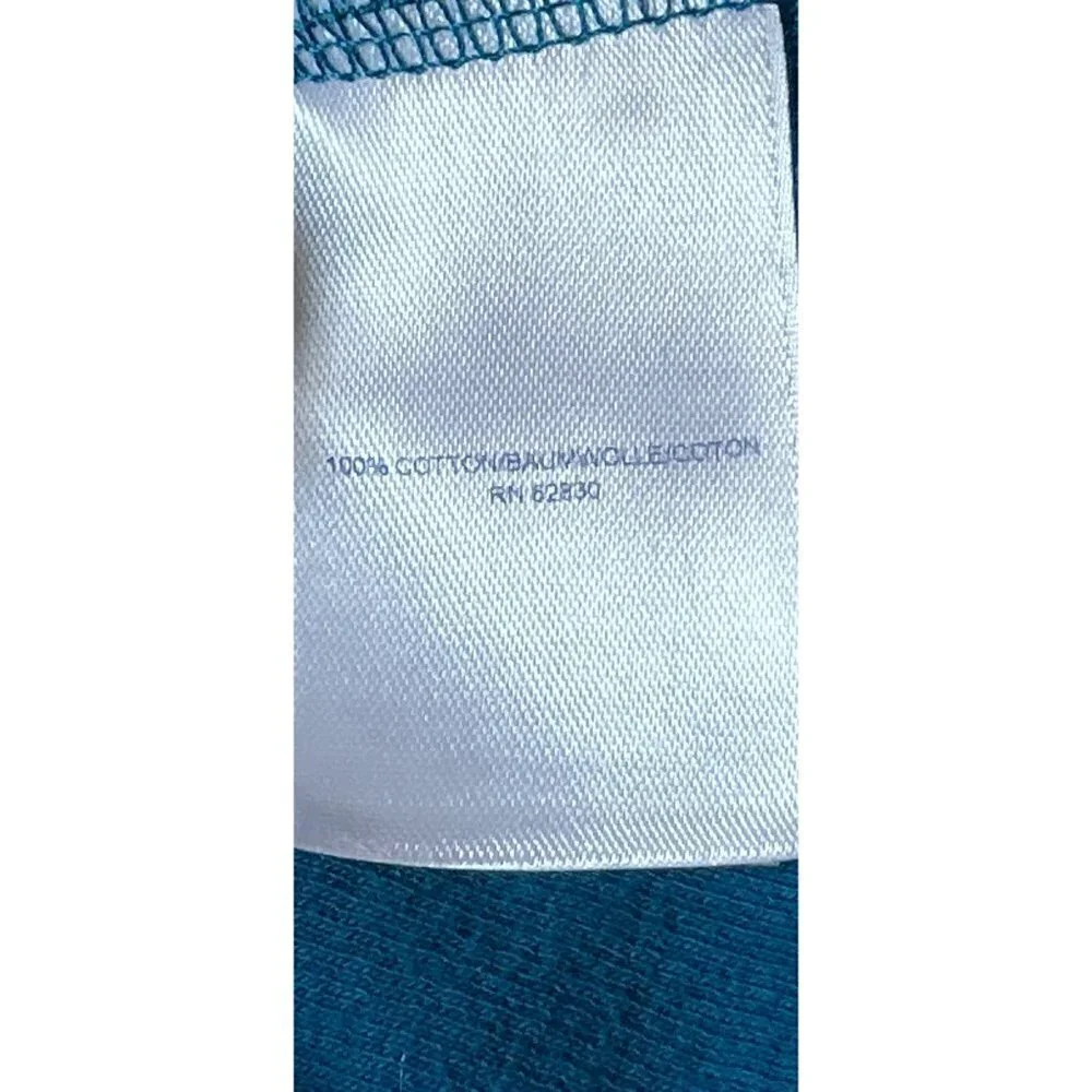 Men's Large Land's End 1/4 Zip Pullover Sweater 100% Cotton Blue